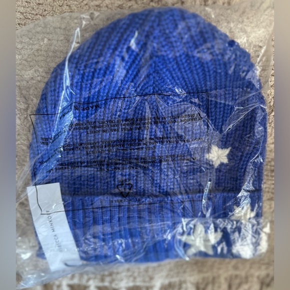 Rebecca Minkoff NWT Cobalt Blue Embroidered Star Beanie Rare main image 12